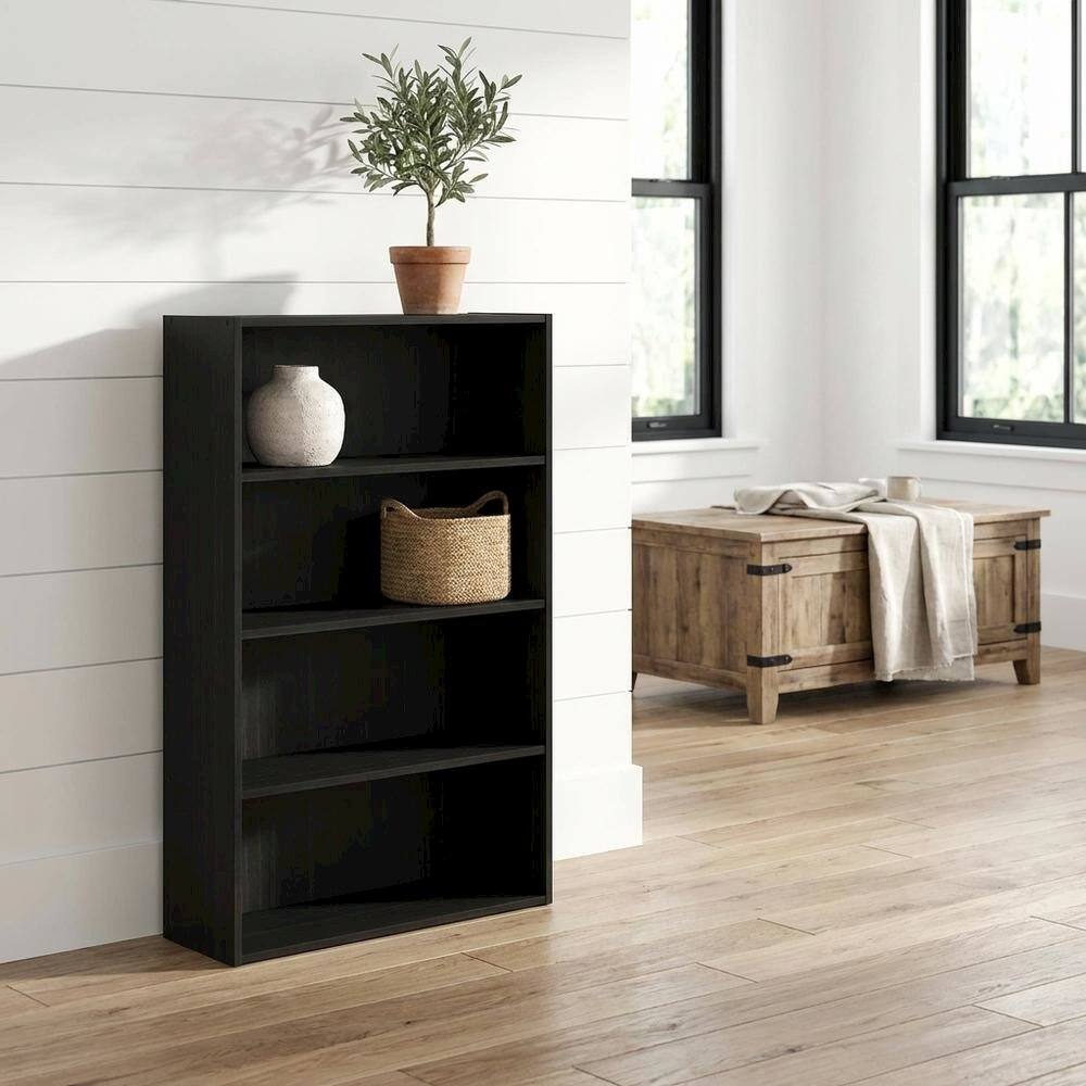 Alt View 3. FurniFact - Wooden bookcase with sleek design - Espresso.