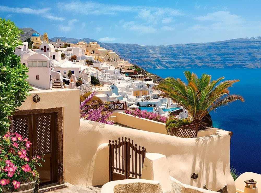 Castorland - 2000 Piece Jigsaw Puzzles, Santorini, Greece, Aegean Sea, Holiday place, C-200672-2 - Red