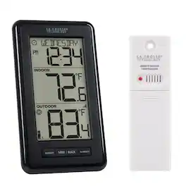 La Crosse Technology - Wireless Digital Thermometer with Indoor Humidity - Black