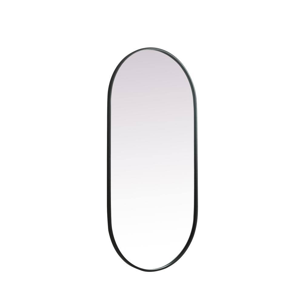 Alt View 1. Elegant Decor - Metal Frame Oval Mirror 24x48 Inch in Black - Black.