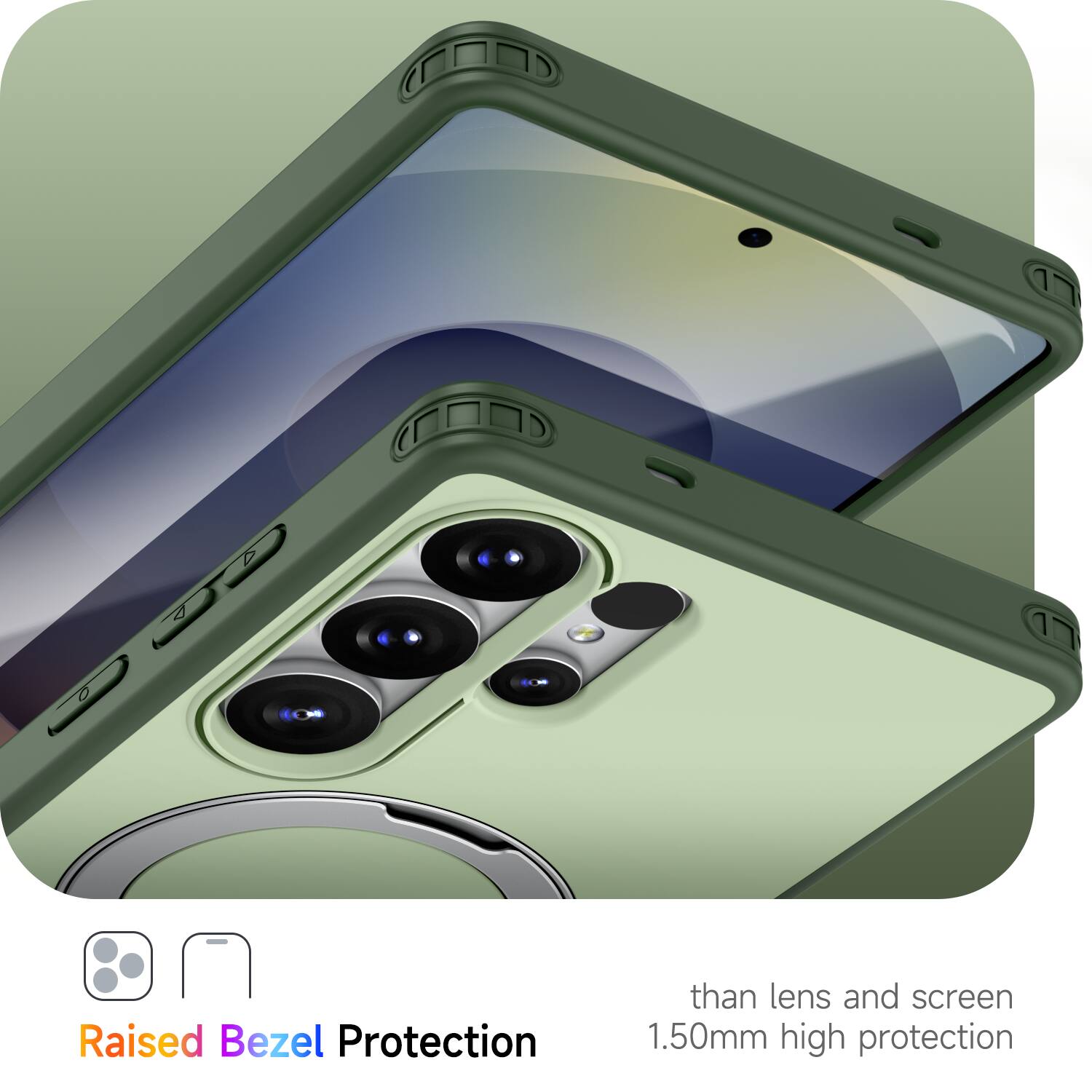 Raised Bezel Protection  
than lens and screen  
1.50mm high protection