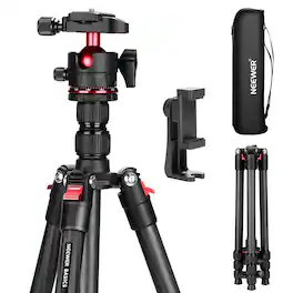 Neewer - Carbon Fiber Travel Tripod, 64", Arca, 13.2lb, TP17 - Black