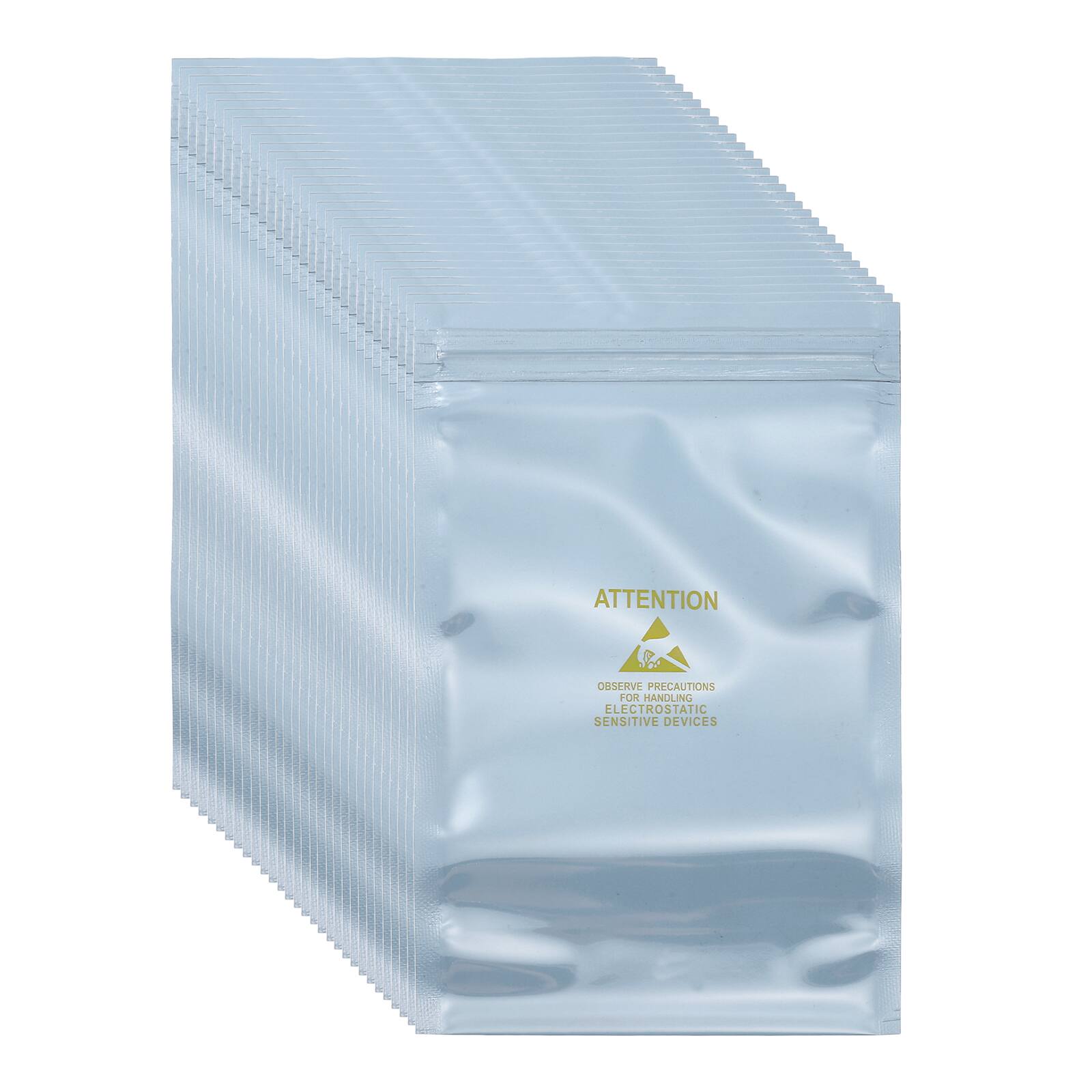 Unique Bargains - Anti Static Bag 4.3"x7.1", Resealable ESD Shielding, with Labels, for HDD/SSD/Electronics, 100pcs - Silver Gray