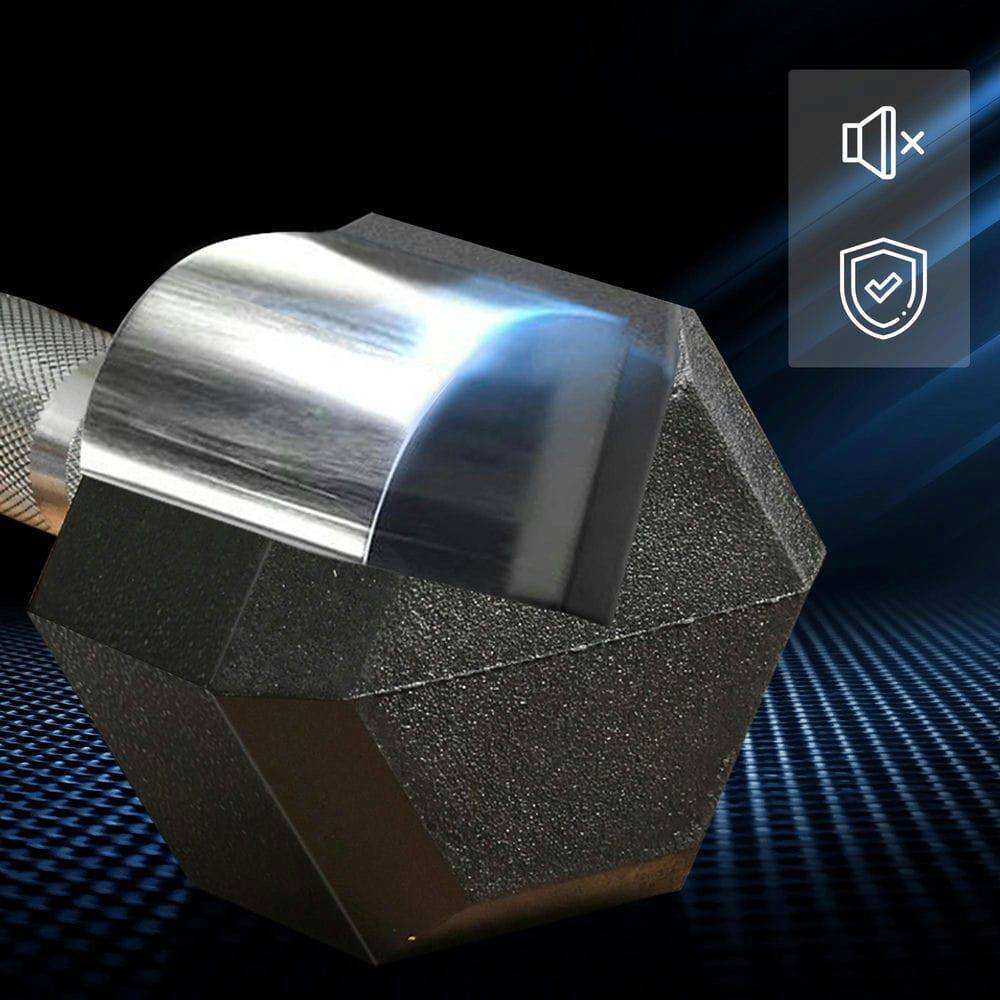 Left. Resenkos - Adjustable Rubber Hex Dumbbell Set with Secure Grip and Anti-Roll Design - Black - Black.