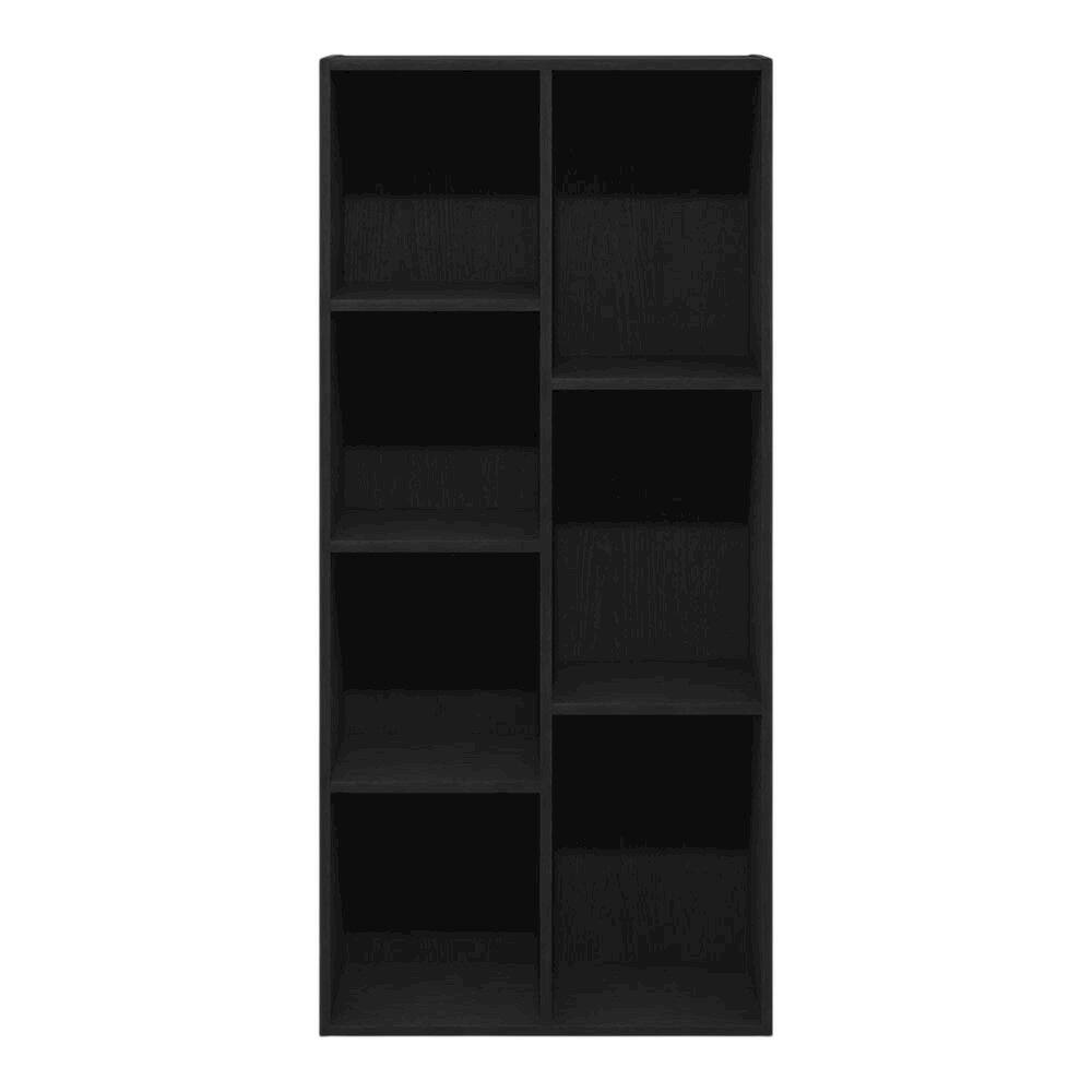 Angle. FurniFact - Blackwood 7-Cube Reversible Storage Shelf With Open Design For Organized Living - Blackwood.