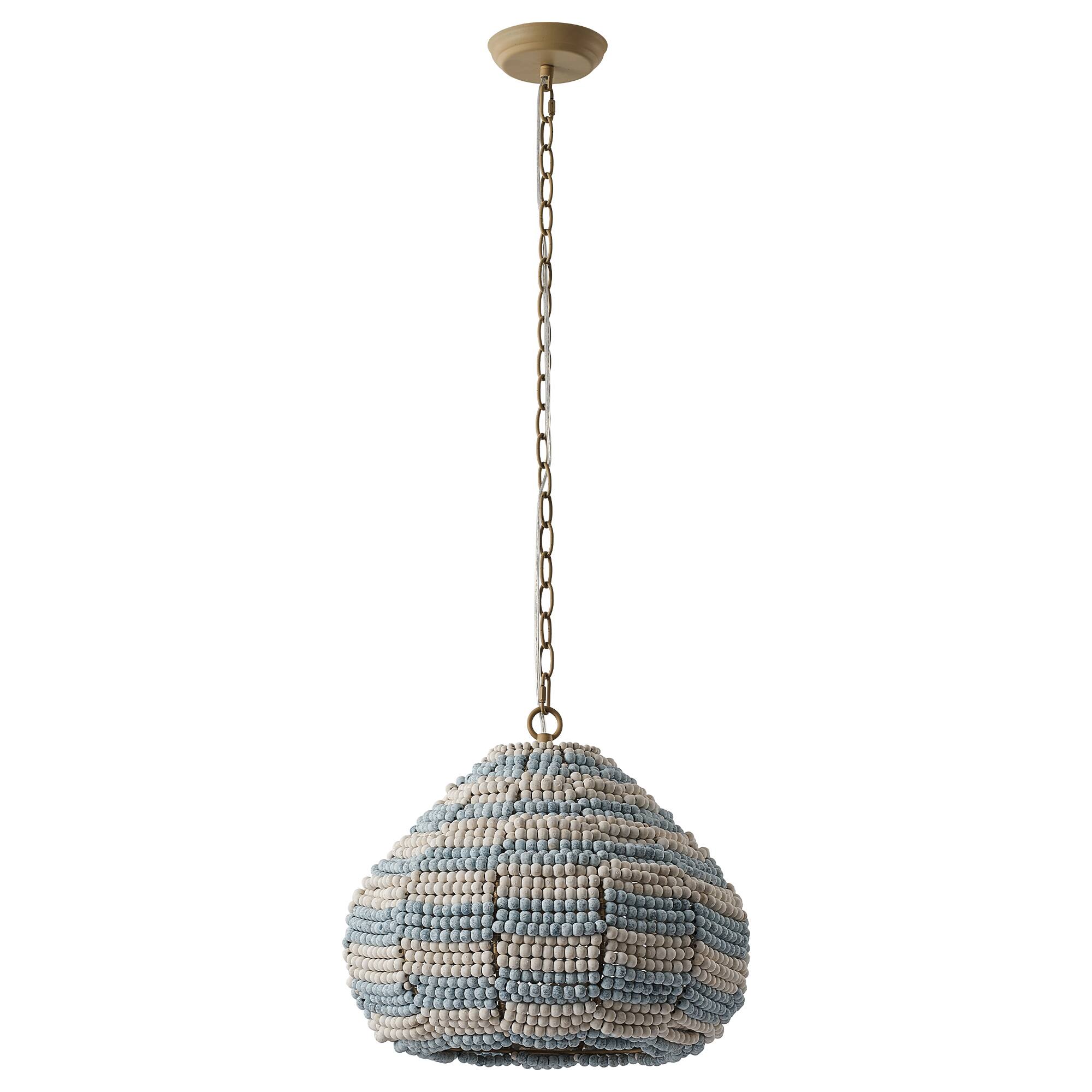 Alt View 4. Parrot Uncle - 15.7" Boho Wood Beaded 2-Light Adjustable Pendant Light for Dining Room and Kitchen Island - White,Blue.