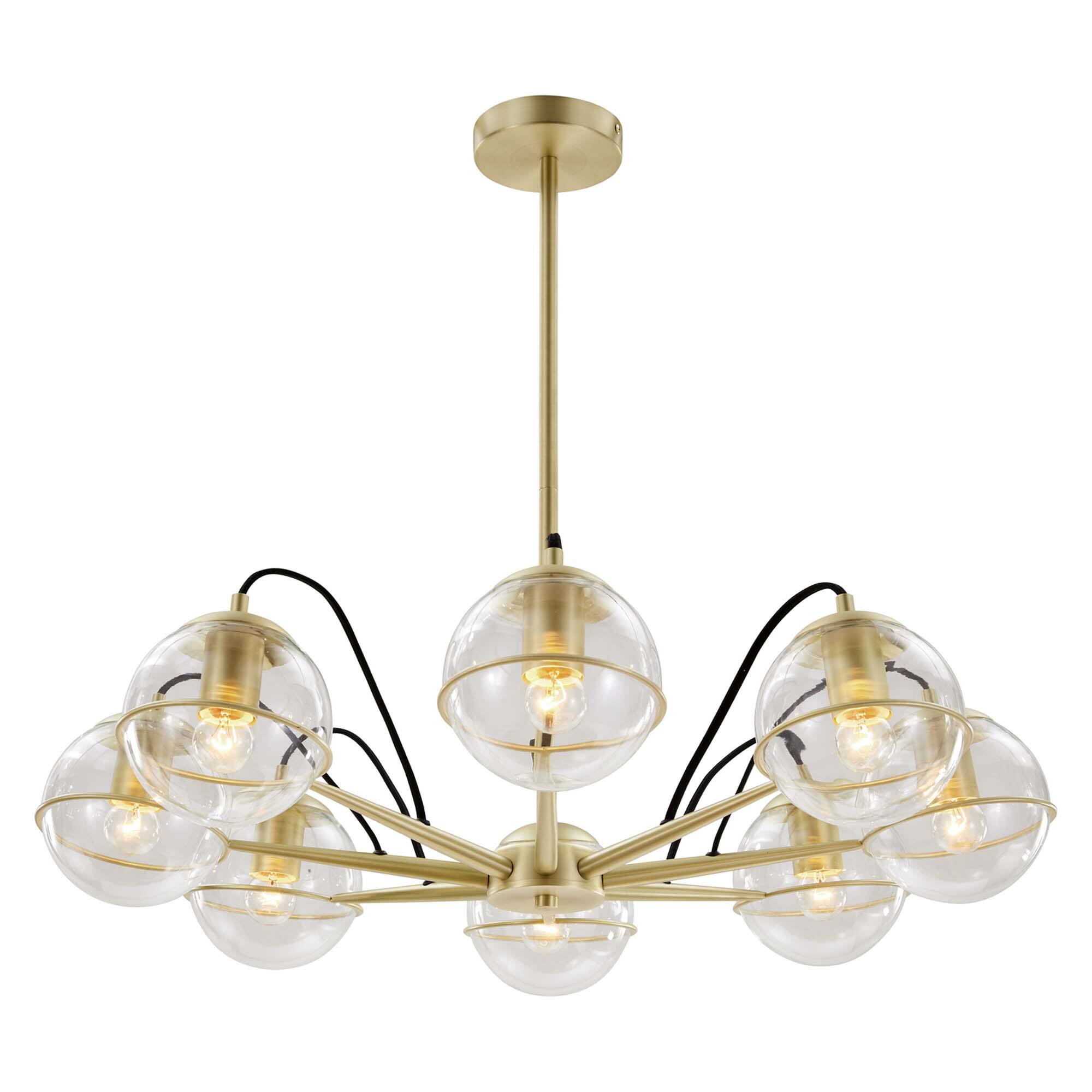 Angle. Modway - Hanna 8-Light Chandelier by Modway - Clear Gold.