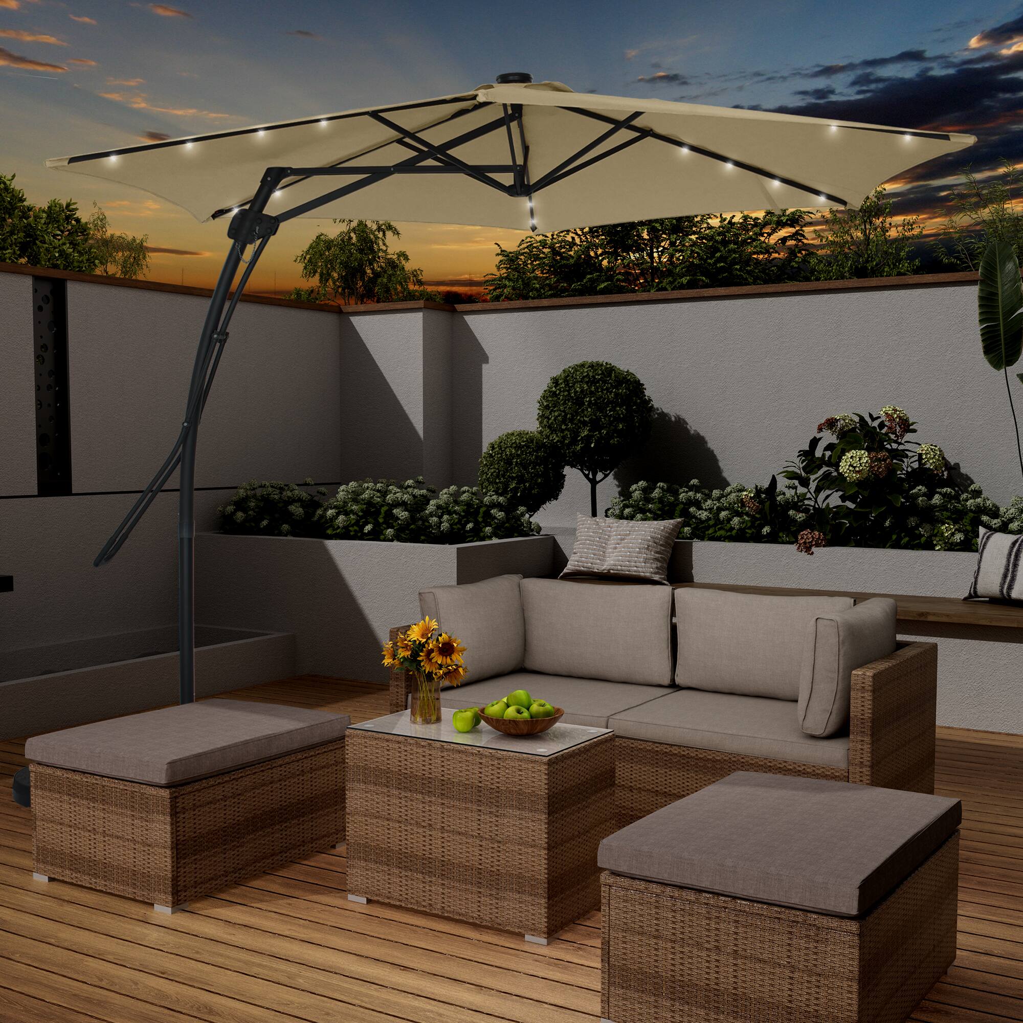 Alt View 3. Boyel Living - 10ft Outdoor Patio Cantilever Umbrella with Waterproof and UV Resistant.