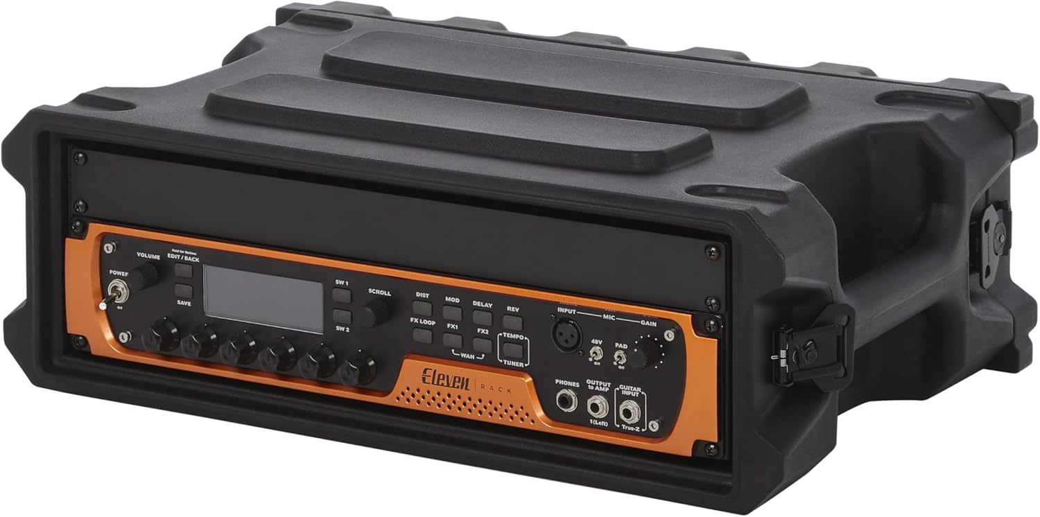 VOLUME EDIT BACK POWER SAVE SW 3 SCROLL DIST MOD DELAY REV FX LOOP FX1 FX2 TEMPO WAM TUNER Eleven RACK INPUT MIC GAIN 4BY PAD PHONES OUTPUT to AMP GUITAR INPUT SCRAPTS Trus-Z