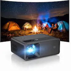 Front. COQOOL - Mini Projector 1080P,Full HD Video Projector, Compatible with iOS/Android/Windows - Black.