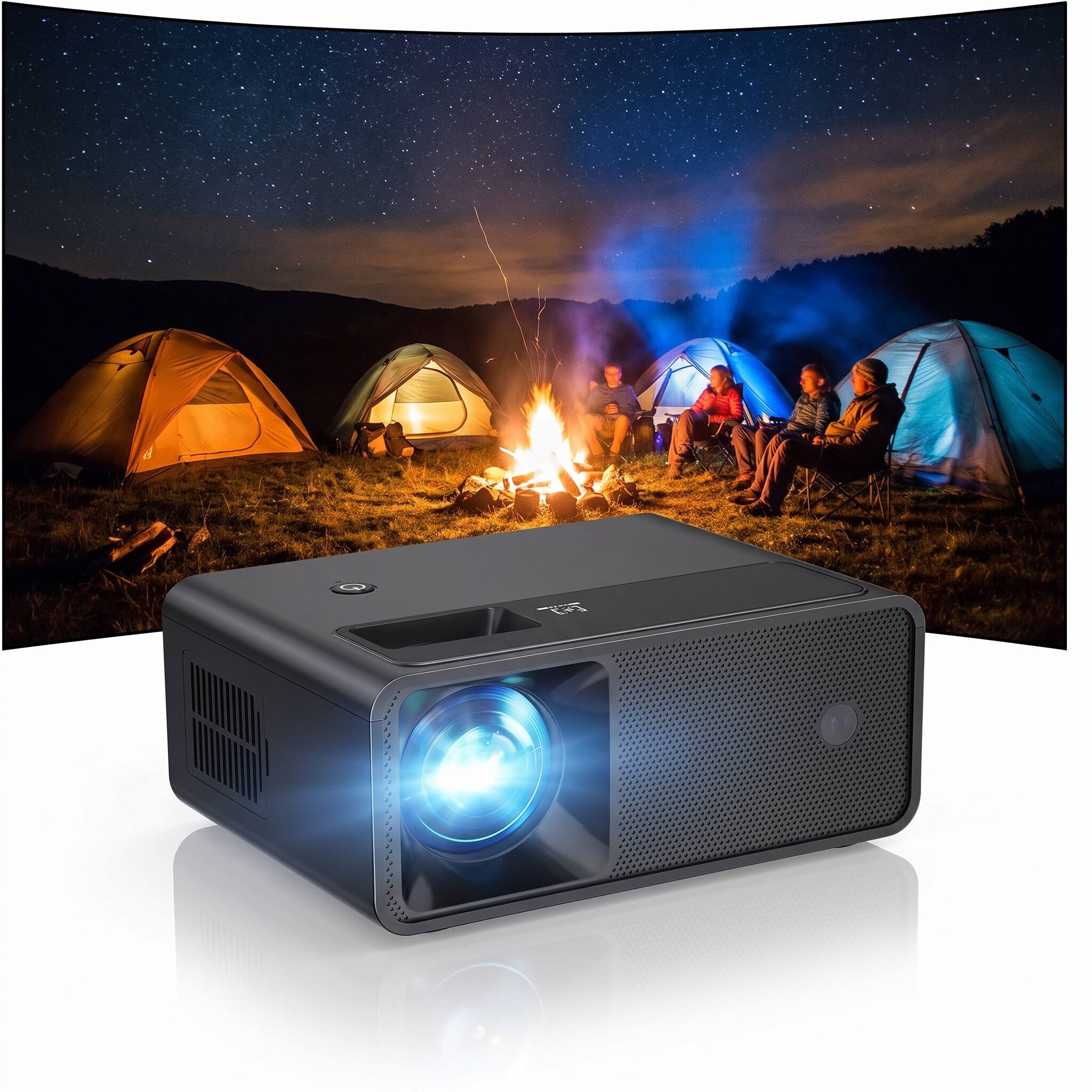 Front. COQOOL - Mini Projector 1080P,Full HD Video Projector, Compatible with iOS/Android/Windows - Black.