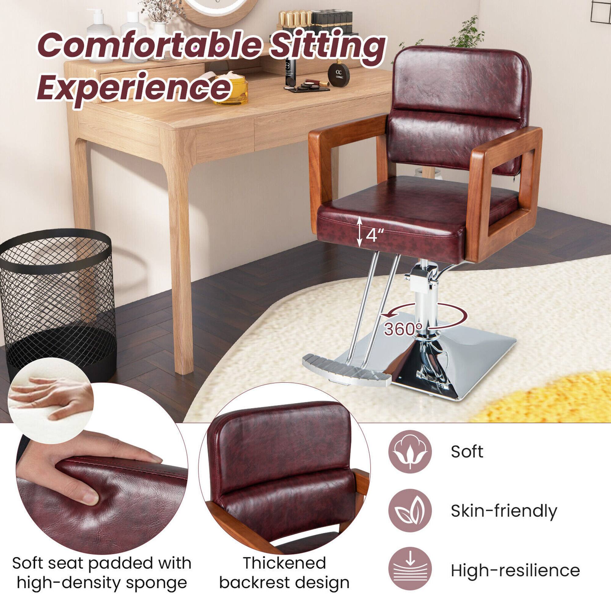 Comfortable Sitting Experience

- Soft seat padded with high-density sponge
- Thickened backrest design
- 360° swivel
- 4" height adjustment
- Soft
- Skin-friendly
- High-resilience