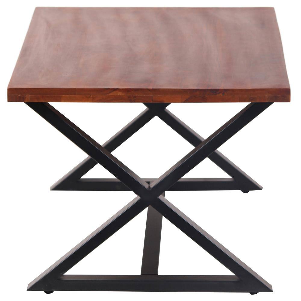 Back. AmeriHome - Acacia Cross Leg Coffee Table - Brown/Black.