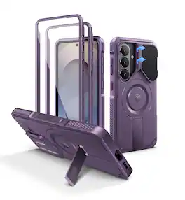 Dexnor - Hard Shell Case for Samsung Galaxy S26 with Camera Cover, Screen Protector, Compatible with MagSafe - Phantom Purple