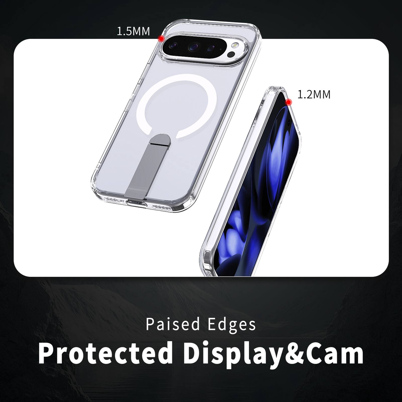 1.5MM  
1.2MM  
Raised Edges  
Protected Display & Cam