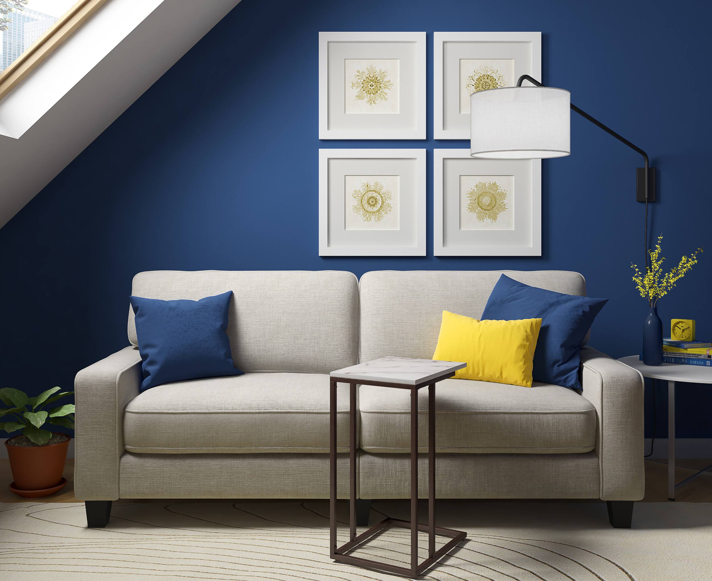 Alt View 16. Serta - Harton C Shape Side Table - Marble Print.