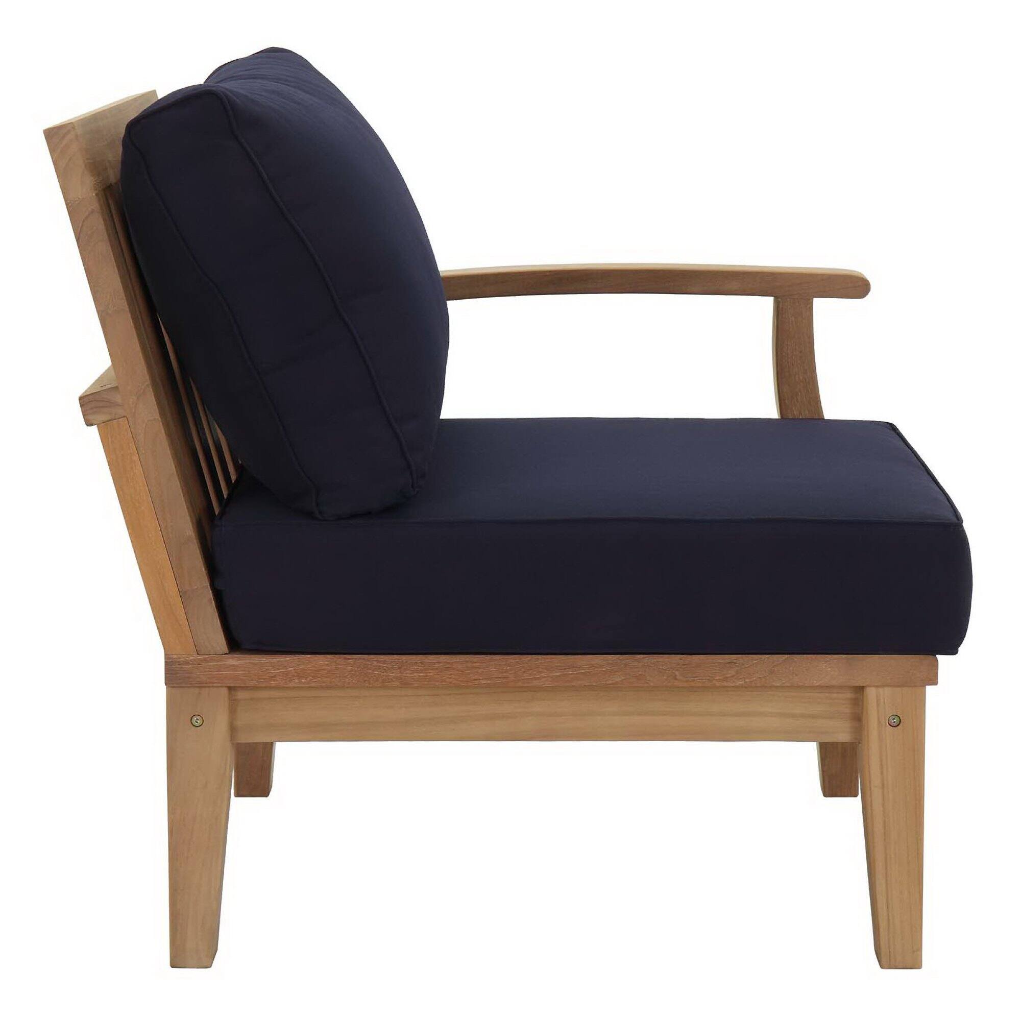 Alt View 6. Modway - Marina 8 Piece Outdoor Patio Teak Set by Modway - Natural Navy.