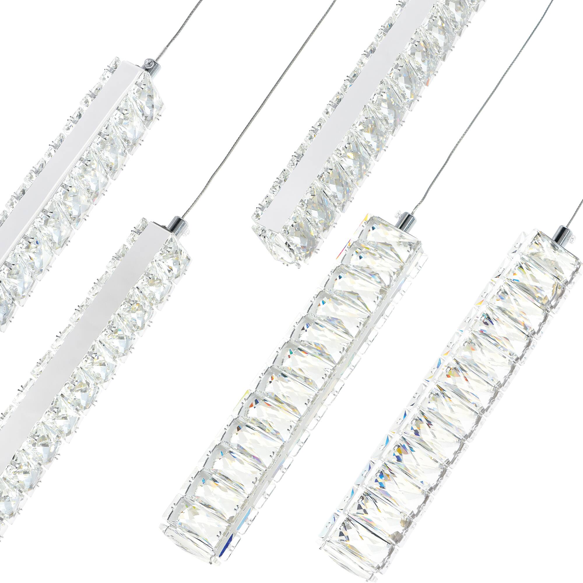 Left. CWI Lighting - Celina LED Chandelier With Chrome Finish - Chrome.