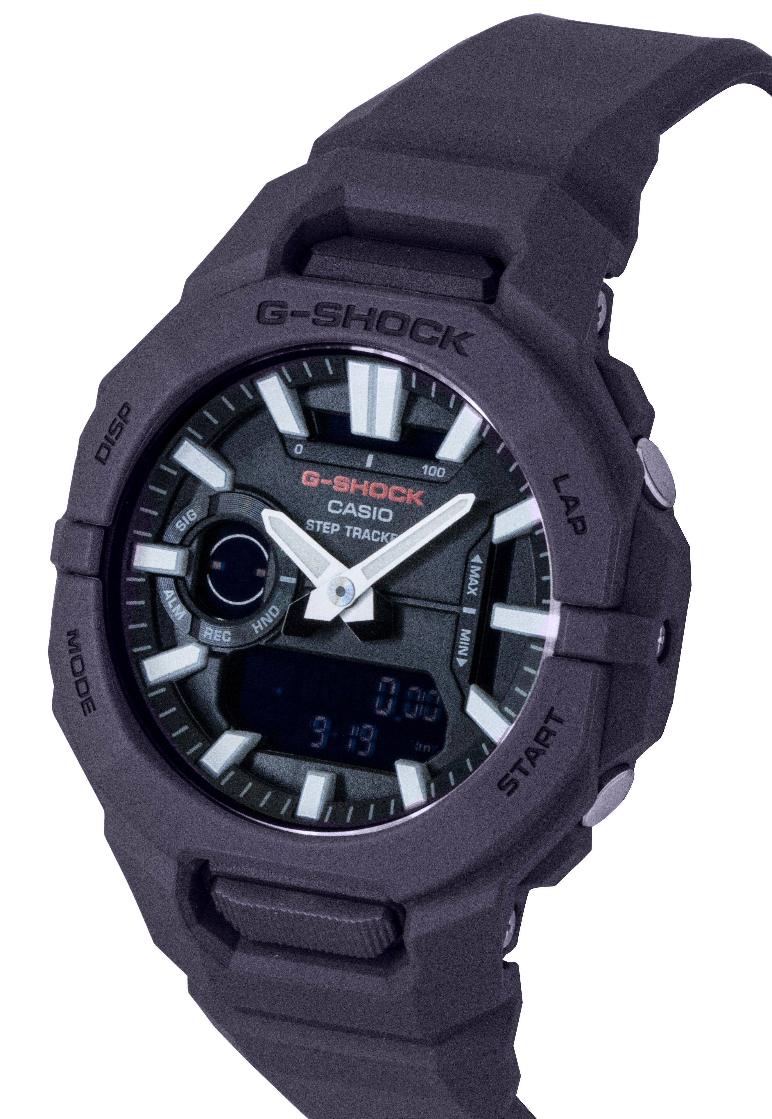 G-SHOCK DISP 0 I 100 G-SHOCK LAP SIG CASIO STEP TRACK MAX ALM HND REC MIN V MODE 0.00 3-13 9 tn START