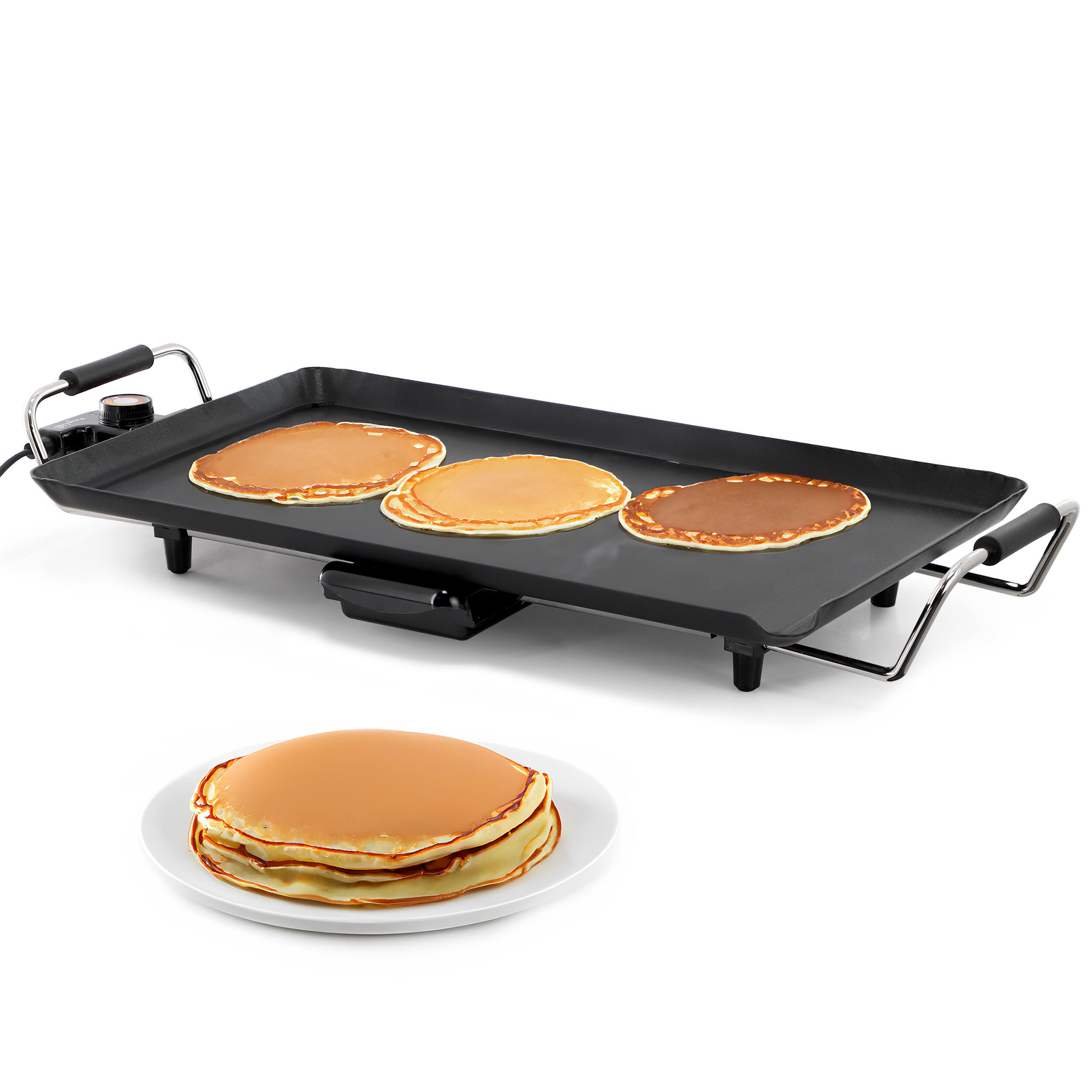 Front. MegaChef - MegaChef 21 Inch Electric Grill with Drip Tray and Non-Stick Coating - Bla'.