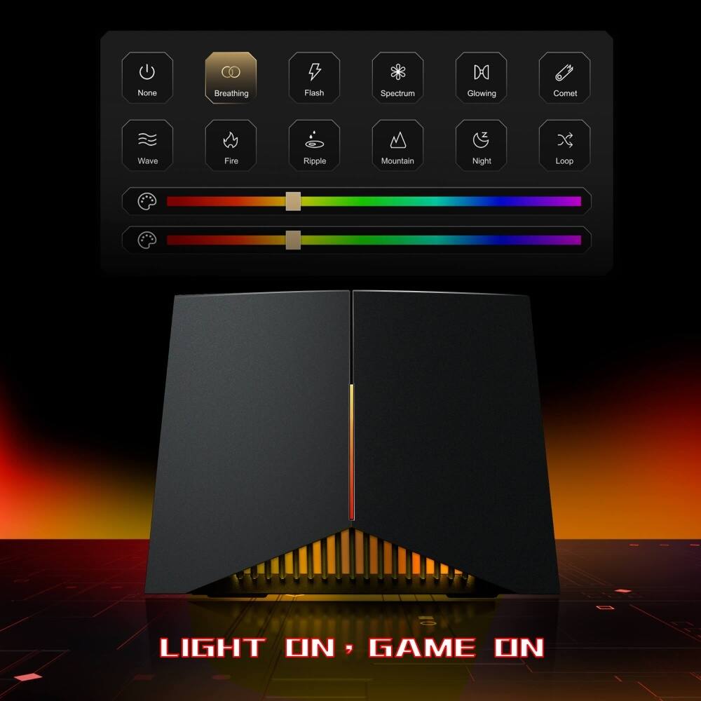 The text on the image is grouped as follows:

1. Light On:
2. Game On: