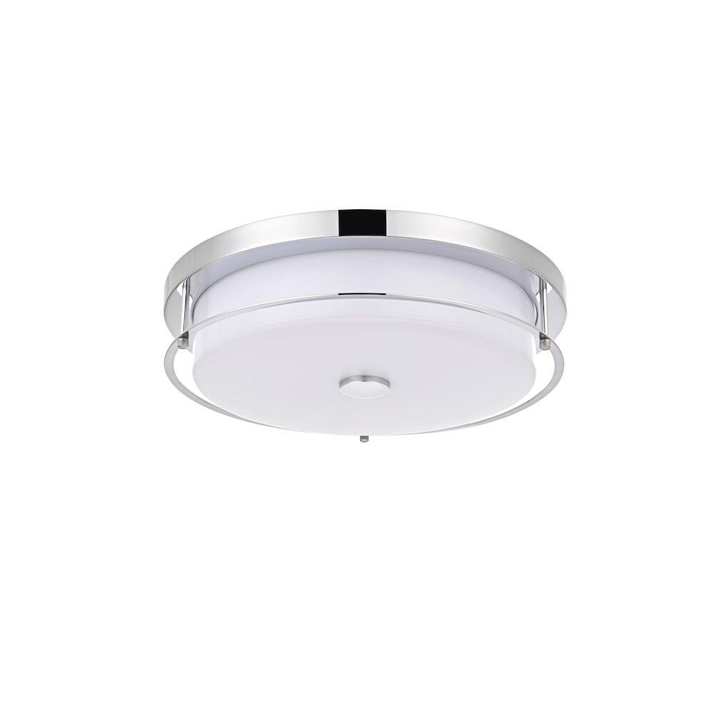 Angle. Living District - Kolson 16 Inch Led Flush Mount Ceiling Light In Chrome - Chrome.