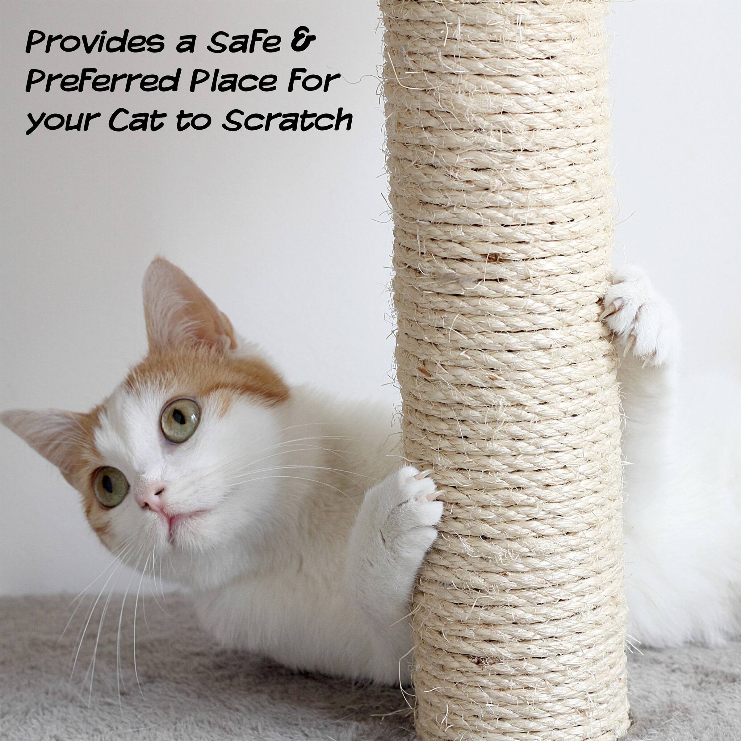PetMaker Cat Scratching Post Interactive Play Area with Sisal Rope ...