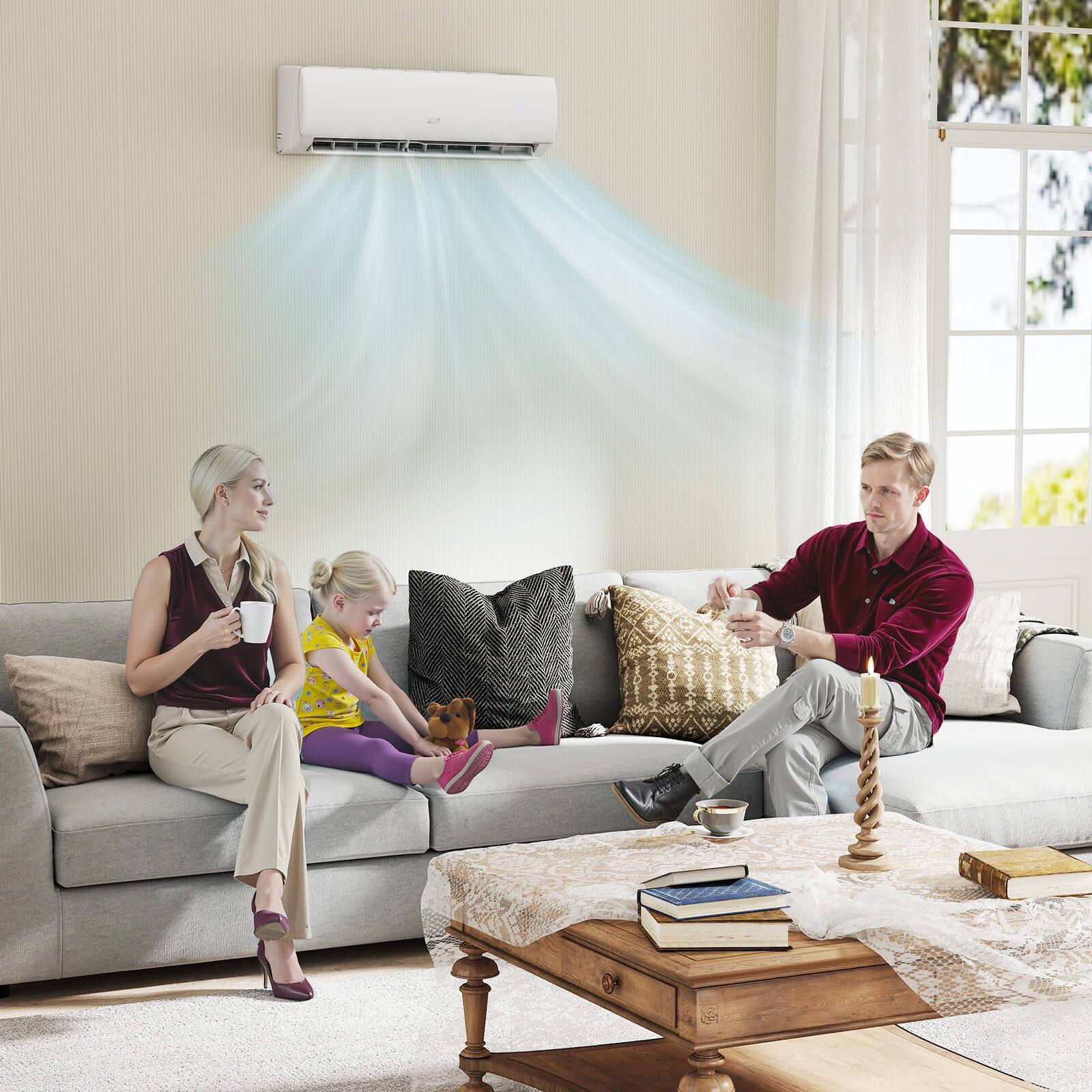 Alt View 1. Costway - Costway 17000 BTU Wifi Enabled Mini Split Air Conditioner & Heater Works with Alexa - White.