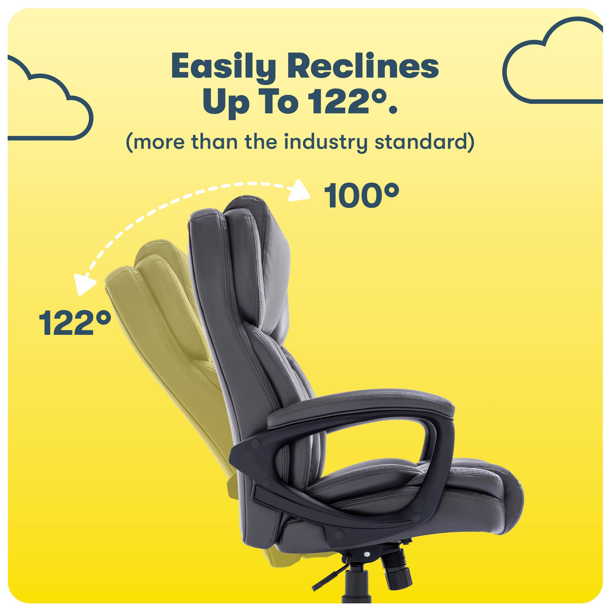Alt View 12. Serta - Garret Bonded Leather Executive Office Chair with Premium Cushioning - Space Gray.