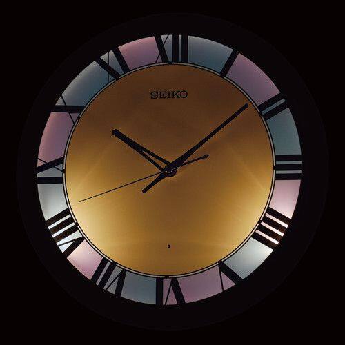 Left. Seiko - Seiko 13" Akarui Wall Clock - Black - Black.