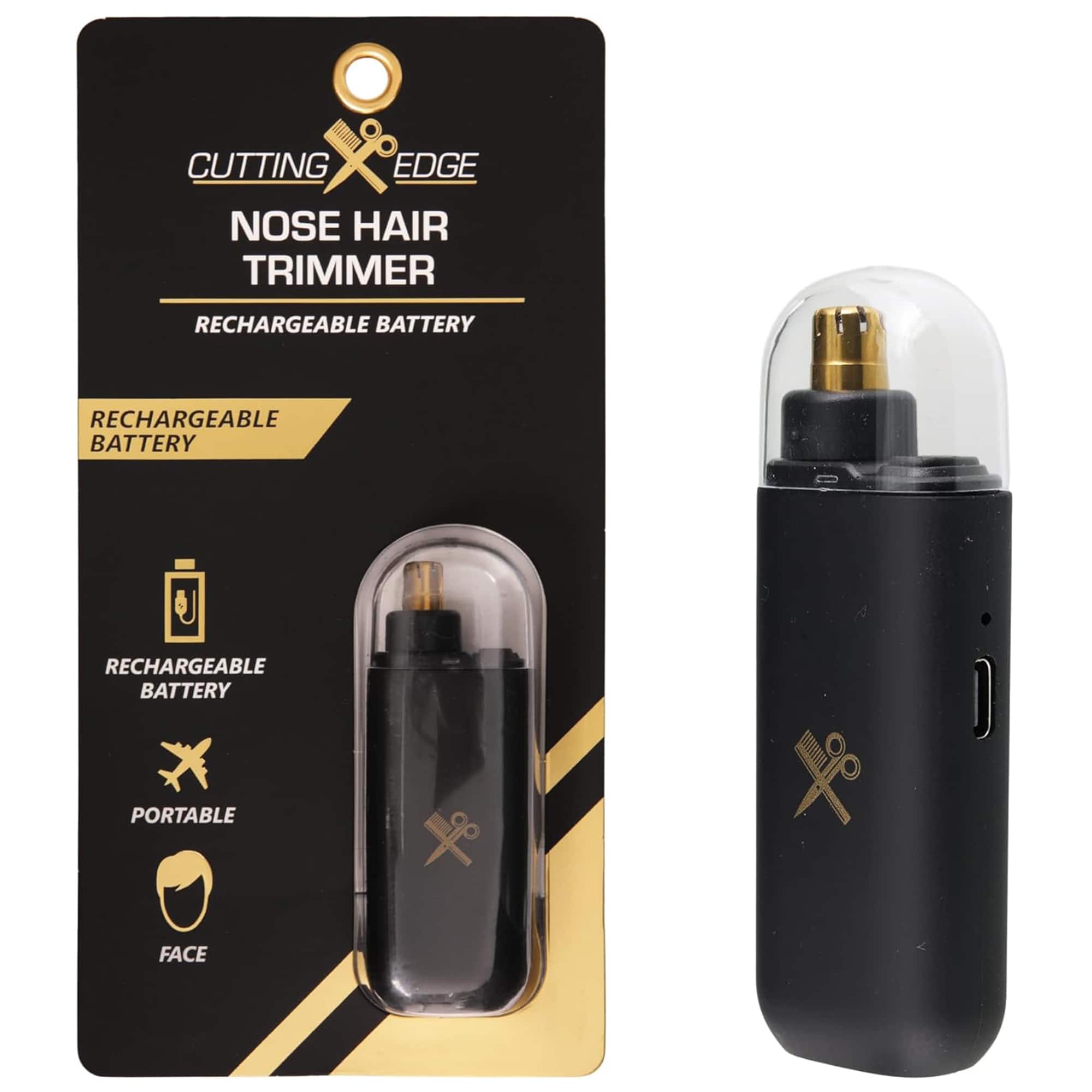 Cutting Edge - Ear & Nose Rechargeable Electric Hair Trimmer – Precision Cordless Groomer for Nose - Black