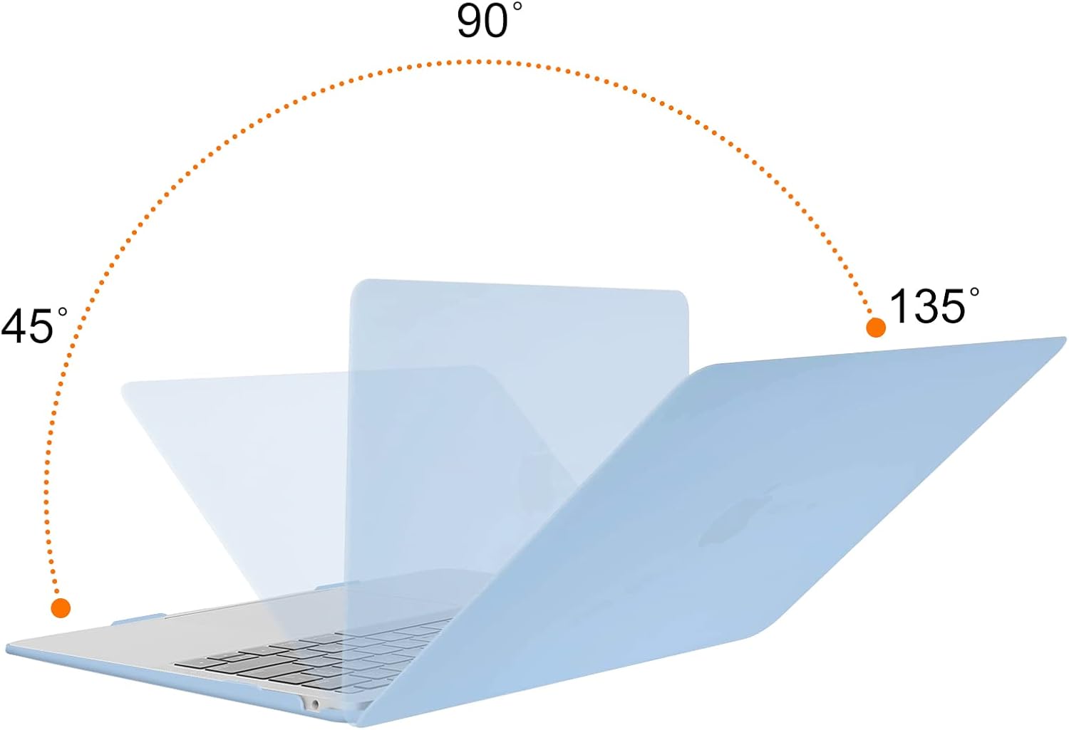 Back. mosiso - Case for MacBook Air 13 inch A2337 M1 A2179 A1932 with Touch ID 2018-2022 - Air Blue.