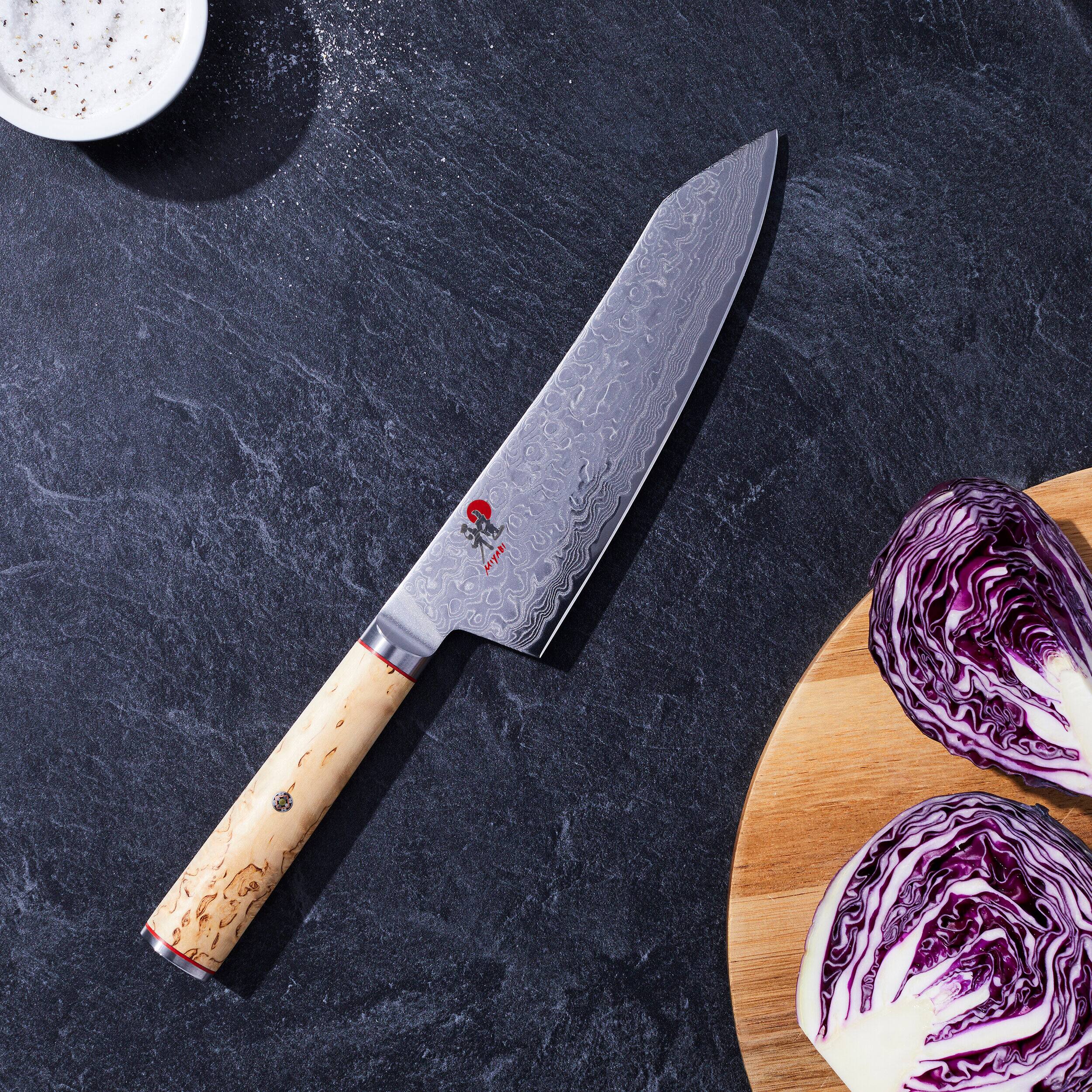 Alt View 1. Miyabi - Miyabi Birchwood SG2 7-inch Rocking Santoku Knife - Stainless Steel.