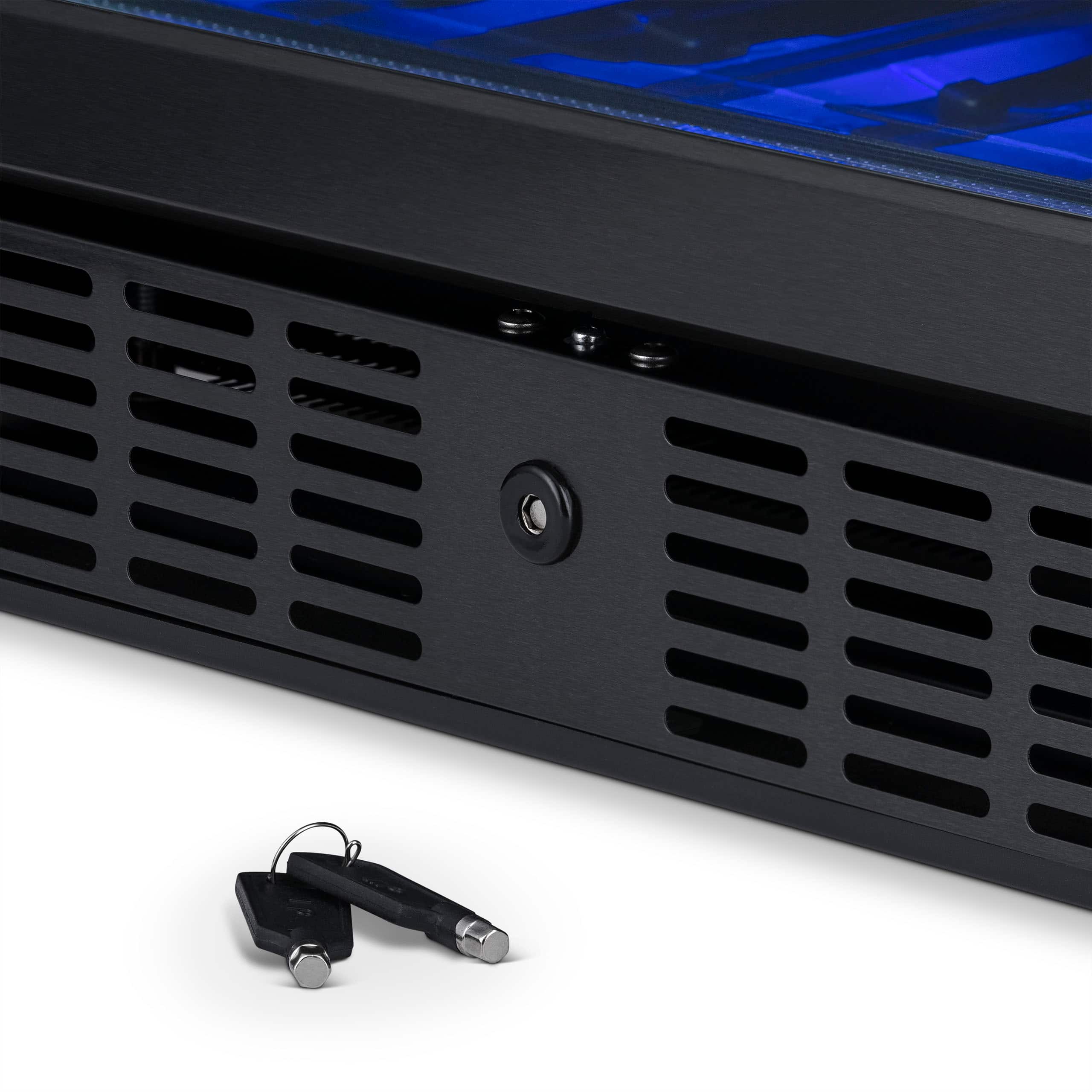 Alt View 14. NewAir - 24” Built-in 46 Bottle Dual Zone Compressor Wine Cooler with Beechwood Shelves - Black Stainless Steel.