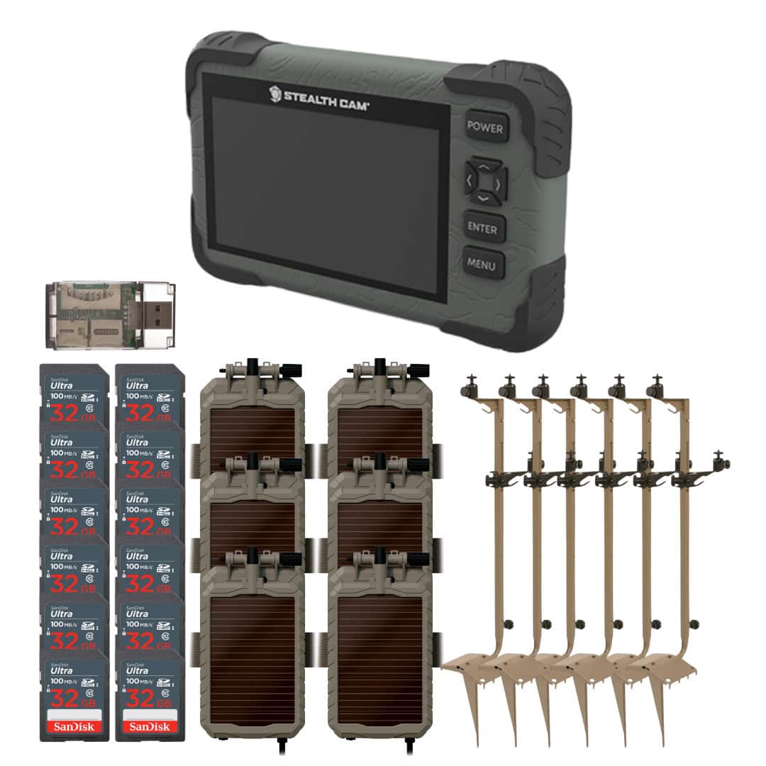 Stealth Cam - Mounting Post for Camera& Solar Pak with Solar Battery Pack Card Viewer