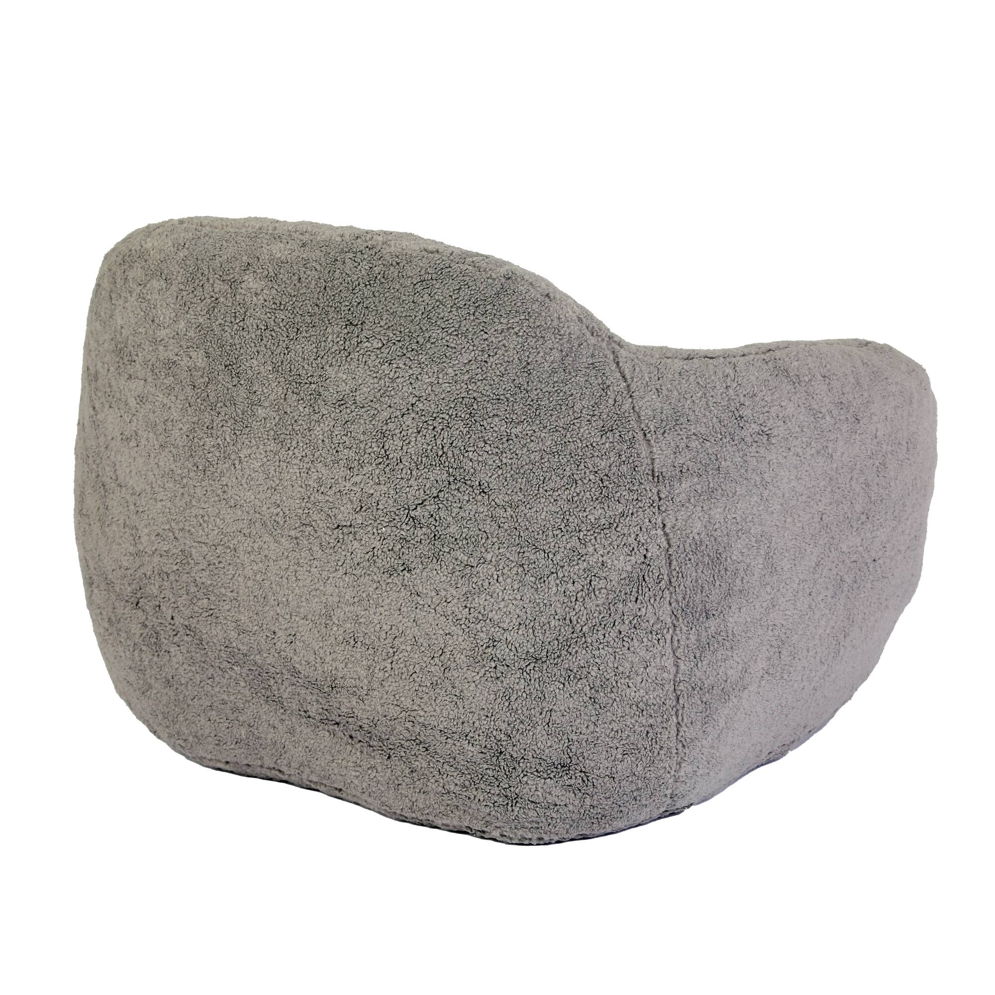 Alt View 7. GOODSILO - Giant Memory Foam Filled Bean Bag Sofa with Armrests for Adults, Spacious Faux Fur Lounger for Living Room and Bedroom - Light Gray.
