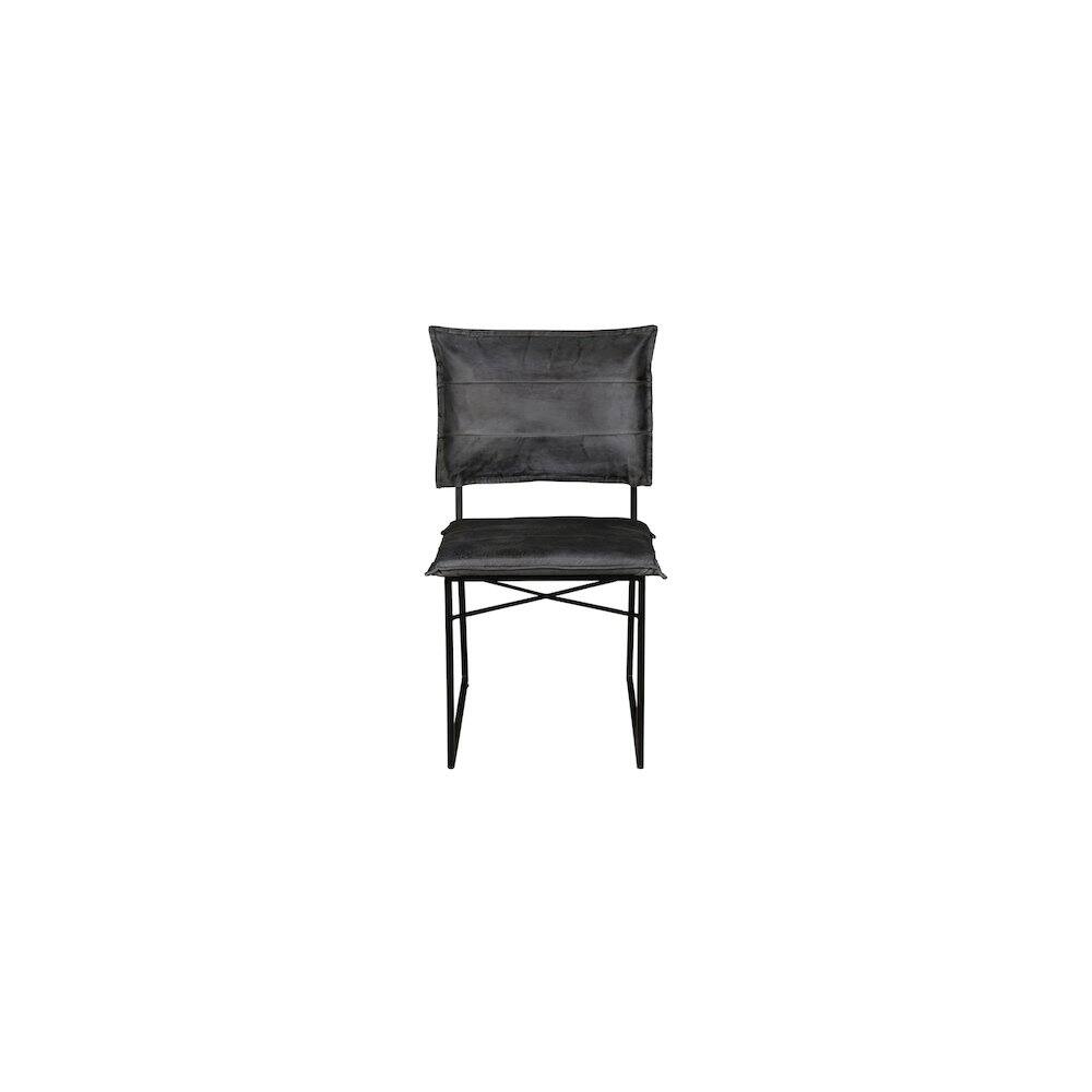 Back. Porter Designs - Malin Top Quality Leather Dining Chair - Gray.