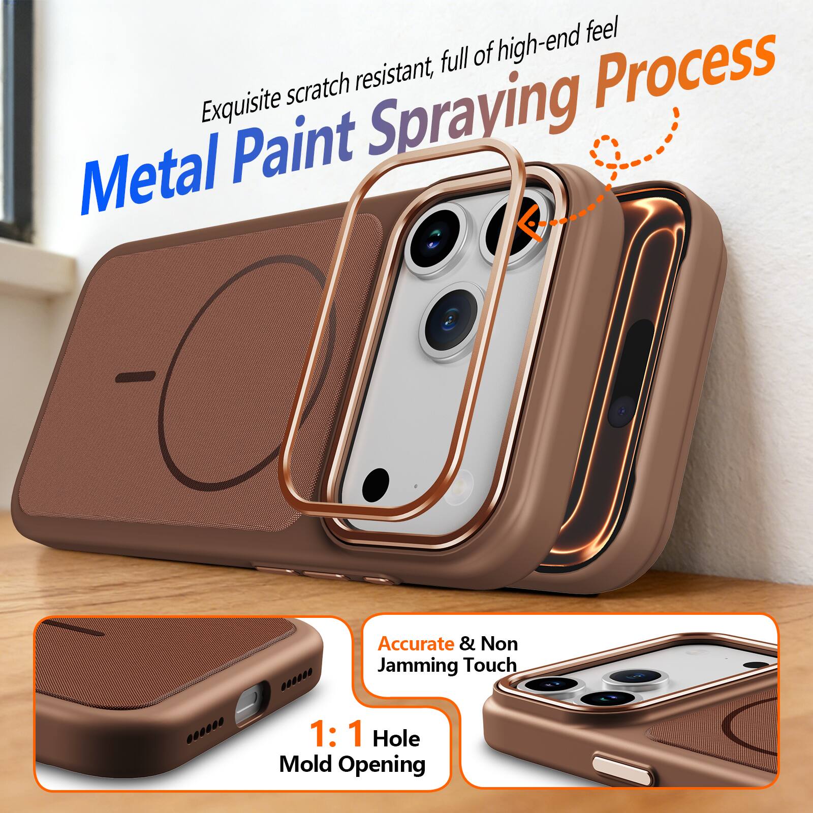 Exquisite scratch resistant, full of high-end feel

Metal Paint Spraying Process

Accurate & Non Jamming Touch

1:1 Hole Mold Opening