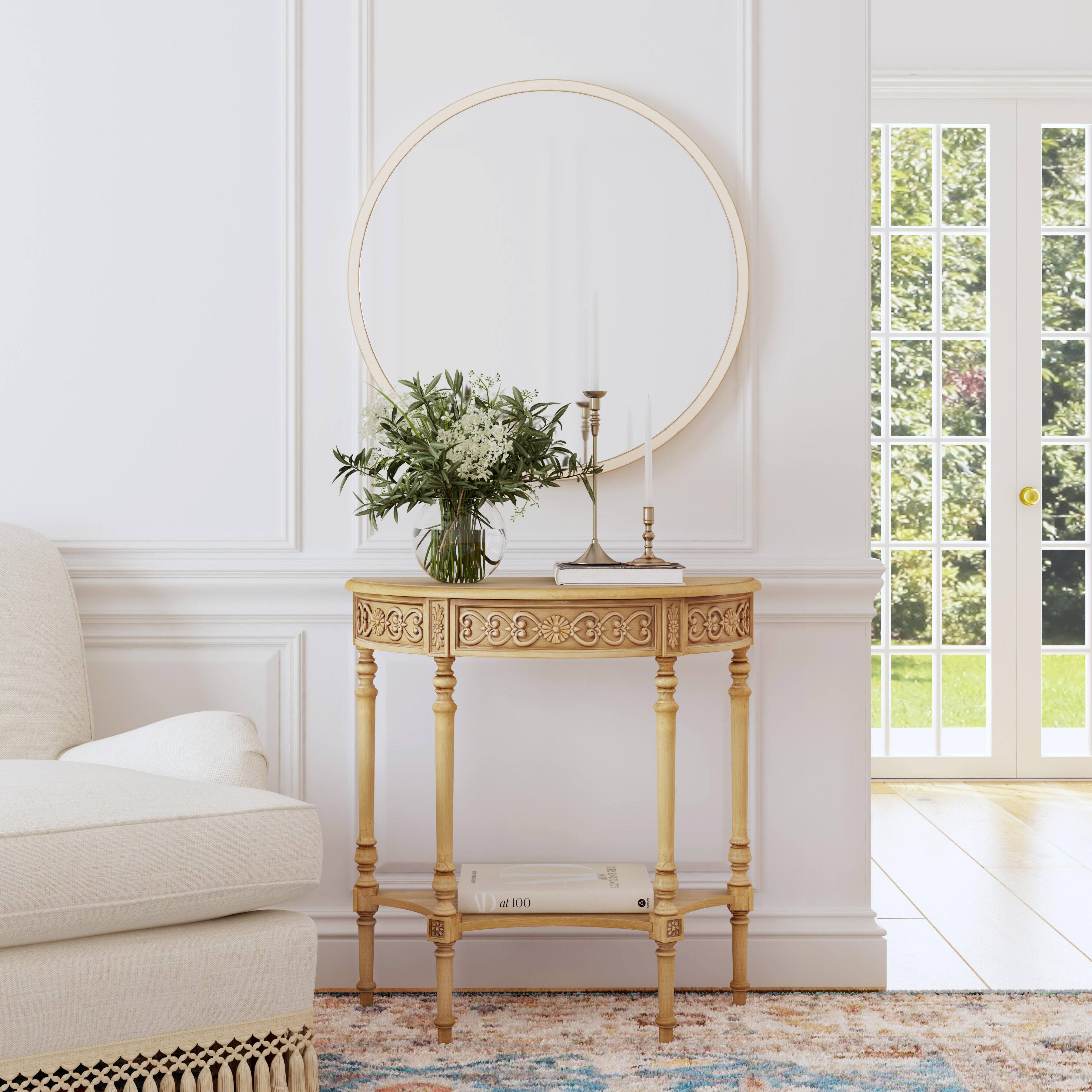 Alt View 6. Butler Specialty - Danielle 30" Demilune Console Table - Beige.