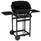 Front. FEASTO - 2-Burner Propane Gas Grill, Porcelain-Enamel Body & Lid, with Warming Rack and Side Tables, Outdoor BBQ Gril - Black.