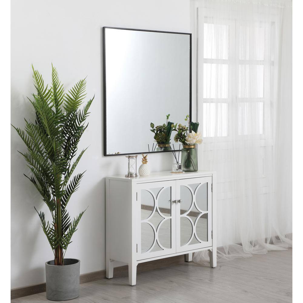 Alt View 1. Elegant Decor - Metal frame rectangle mirror 36 inch in Black - Black.