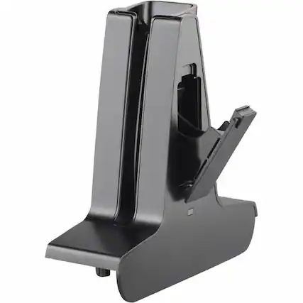 Front. HP - Poly Cradle - Wireless Headset - Charging Capability - Black - Black.