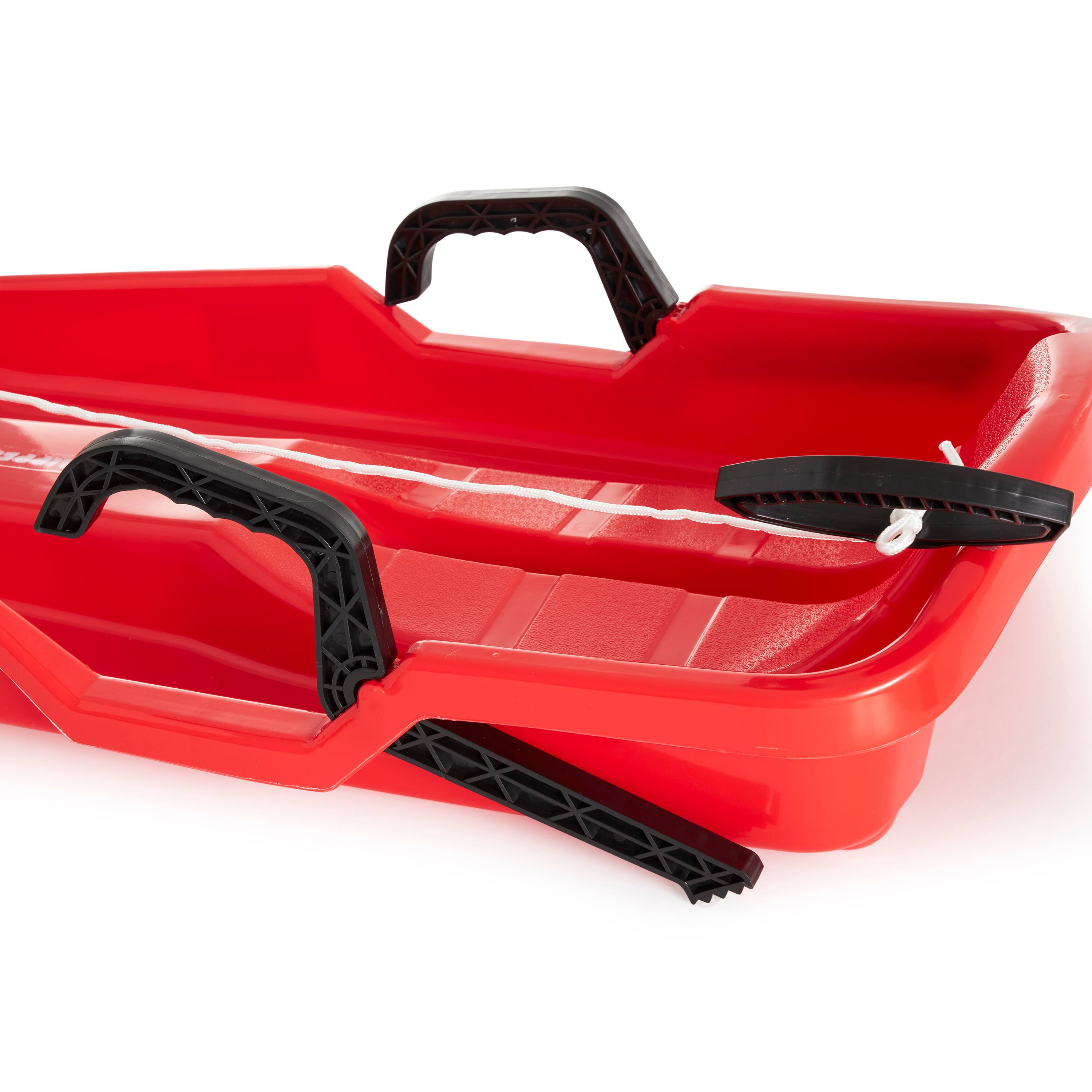 Alt View 2. Slippery Racer - Slippery Racer Downhill Thunder Kids Toddler Plastic Toboggan Snow Sled, Red - Red.