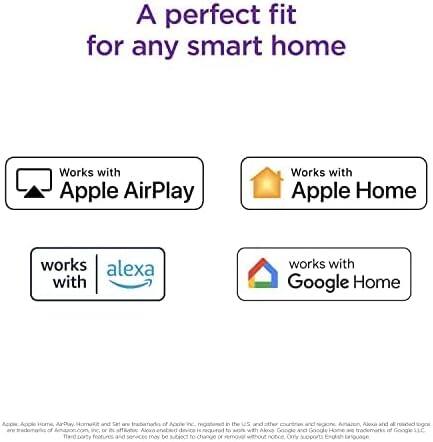 A perfect fit for any smart home

- Works with Apple AirPlay
- Works with Apple Home
- Works with Alexa
- Works with Google Home

Apple, Apple AirPlay, Apple Home, and Siri are trademarks of Apple Inc., registered in the U.S. and other countries. Amazon, Alexa and all related logos are trademarks of Amazon.com, Inc. or its affiliates. Google, Google Home, and the Google Home logo are trademarks of Google LLC. Third party features and services may be subject to change or removal without notice. Only supports English language.