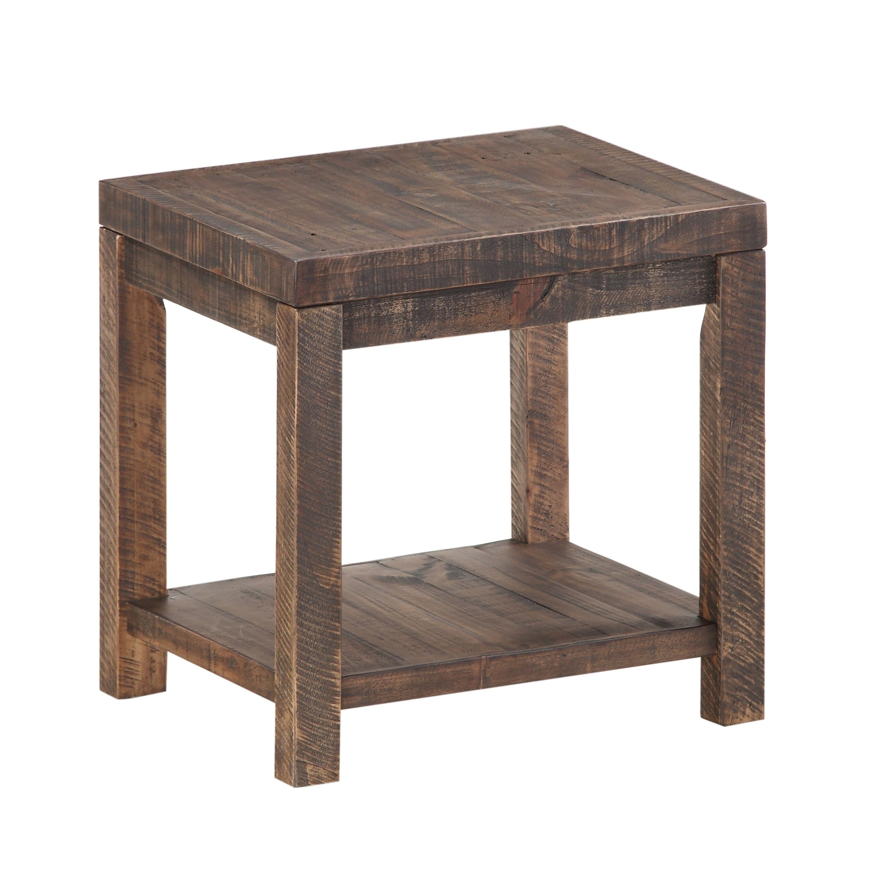 Manhattan Lane - Wooden End Table with One Shelf - Brown