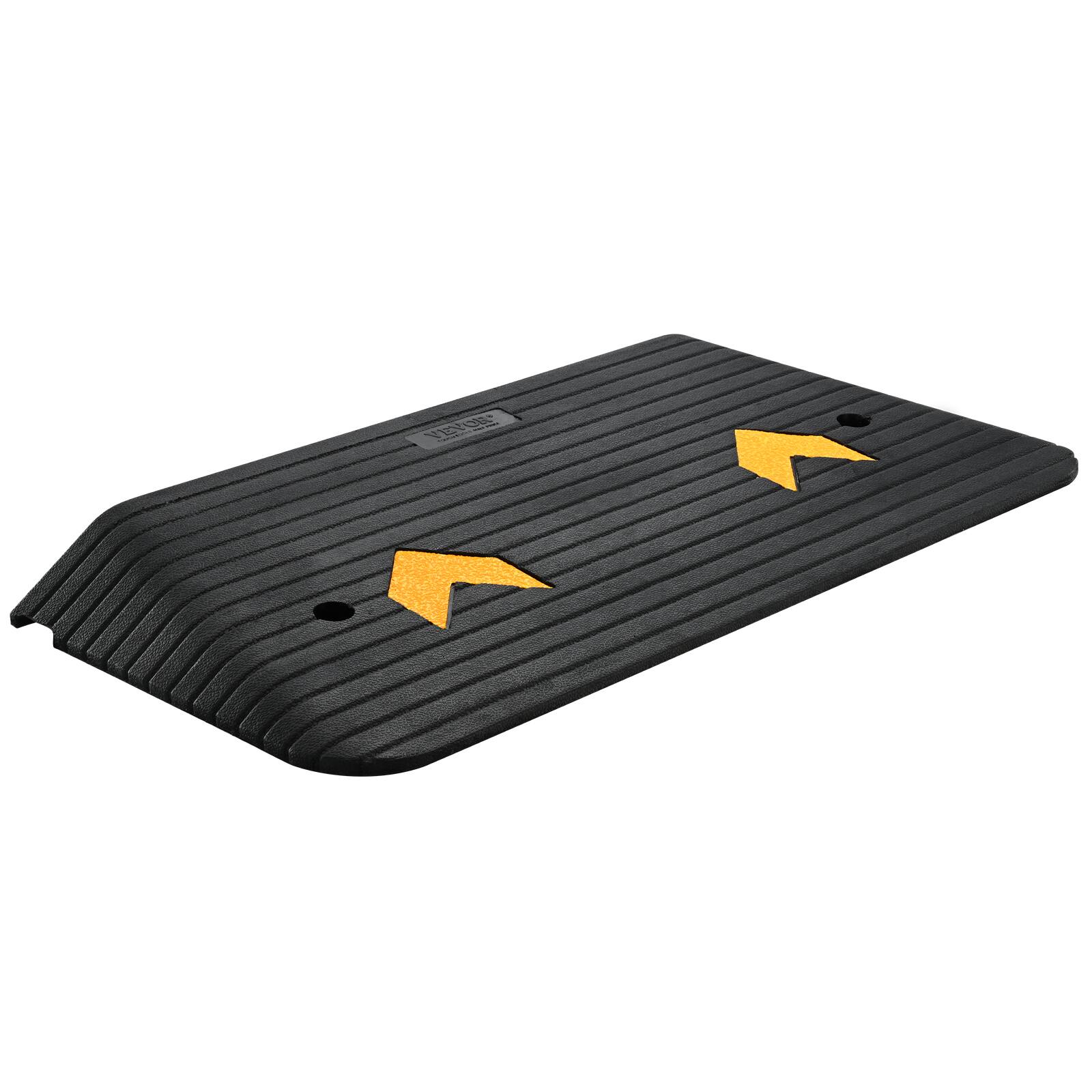 Alt View 5. VEVOR - Upgraded Rubber Threshold Ramp, 3" Rise Door Ramp with 1 Channel, Natural Rubber Car Ramp with Non-Slip Textured Surface - Black.