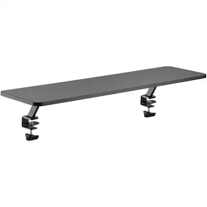 Front. KanTek - Kantek Wide Desktop Shelf/Monitor Stand 40 lb Capacity 5.10"H x 39.40"W x 10.20"D Desk Black - Black.