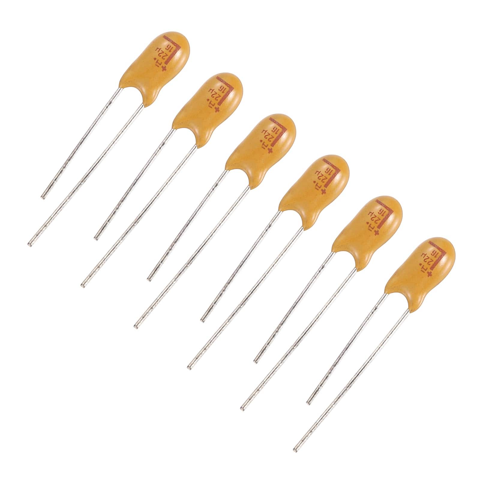 Unique Bargains - Tantalum Capacitor 22uF 16V Yellow Radial Dipped, for Circuit Boards/DIY/Computer, 6pcs - Orange price history on PriceWatchPro