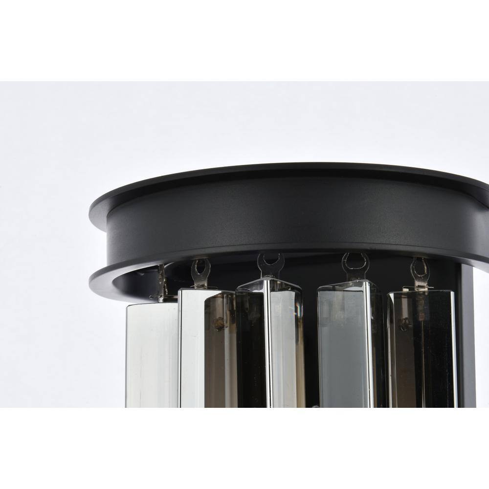 Back. Urban Classic - Sydney 2 light Matte Black Wall Sconce Silver Shade (Grey) Royal Cut Crystal - Matte Black.
