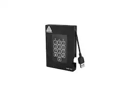 Apricorn - Aegis Padlock Fortress 500GB USB 3.0 FIPS 140-2 Encrypted External Hard Drive With PIN Access A25-3PL256-500F - Black